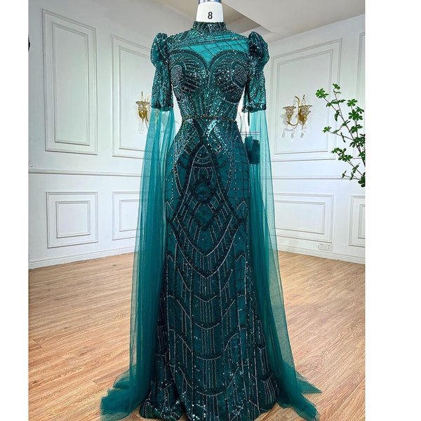 Elegant Off Shoulder Long Emerald Green Mermaid Party Evening Prom Dress  Custom on Luulla